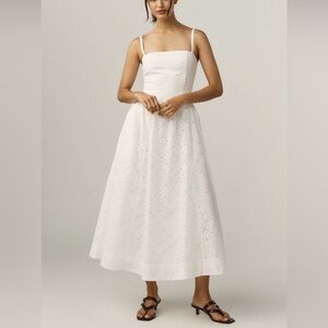 Reformation Elegant White Midi Dress